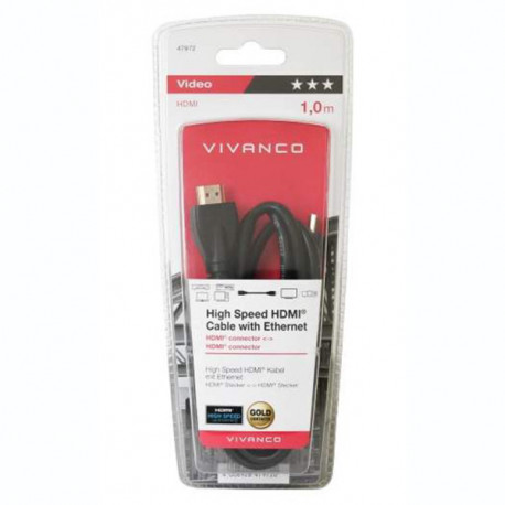 Кабель HDMI-HDMI Vivanco 47972 (1 м)